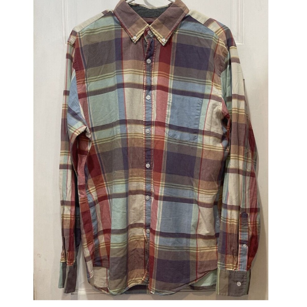 J. Crew Men’s Plaid 100% Cotton Long Sleeve Button Down Size Large